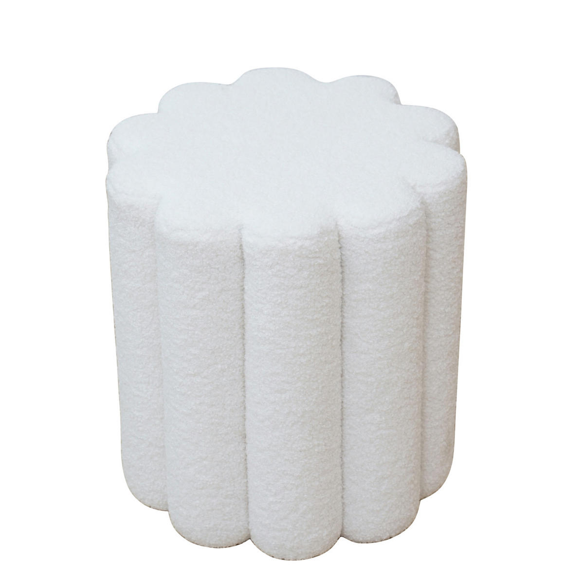 HOCKER DAHLIA Weiß - Weiß, Textil (35/40/35cm) - SVITA