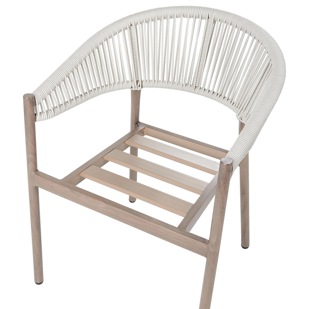 STÜHLE 6er-Set Dunkler Holzfarbton Flavia - Dunkelbraun/Beige, Metall (58/77/62cm) - Beliani