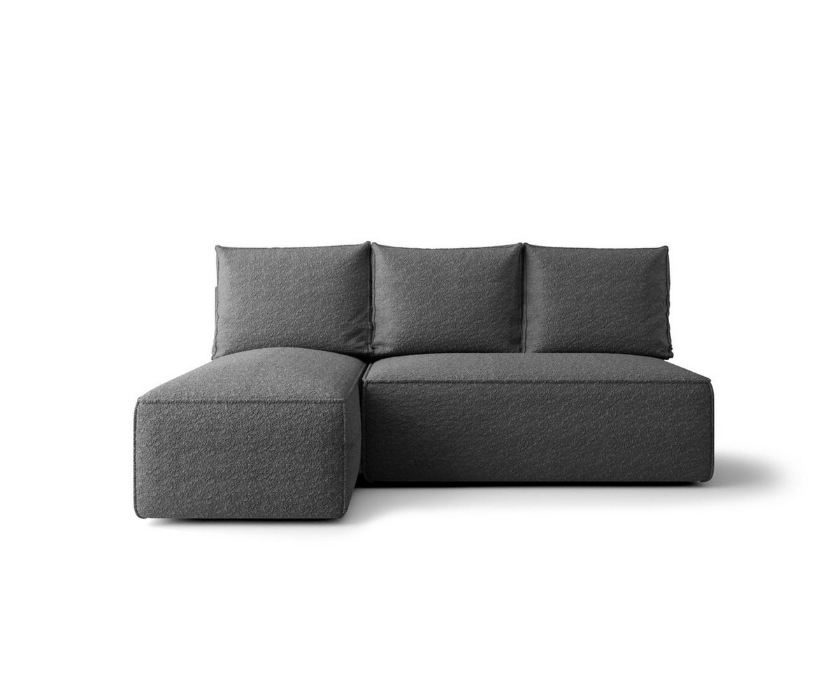 ECKSOFA mit Schlaffunktion SAVIO MINI Quelle 92 Links - Dunkelgrau, Textil (200/140cm) - Bedante