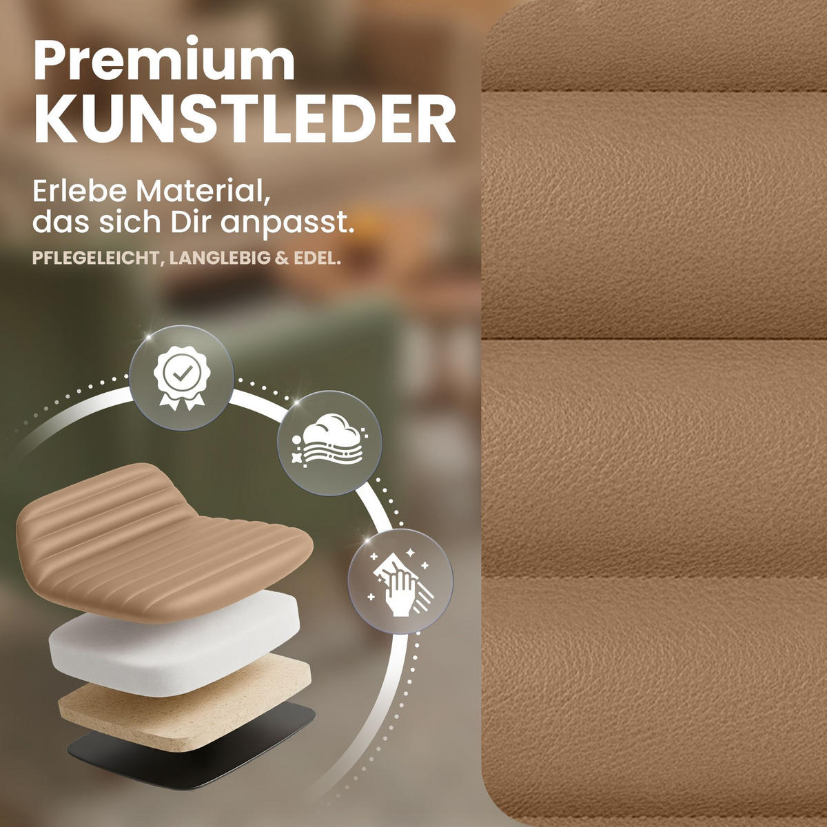 SCHWINGSTUHL Metall Hellbraun - Hellbraun, Metall (55/90/62cm) - CLP