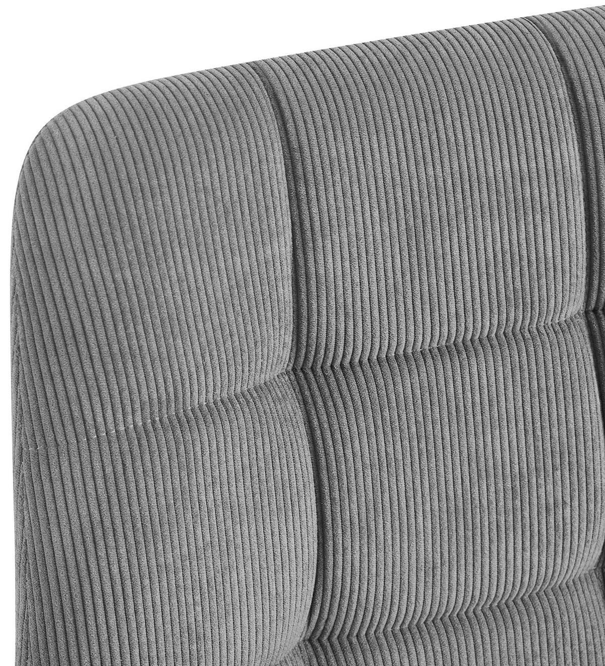 STUHL 2er Set Cord Grau - Schwarz/Grau, Textil/Metall (45/84/55cm) - CLP