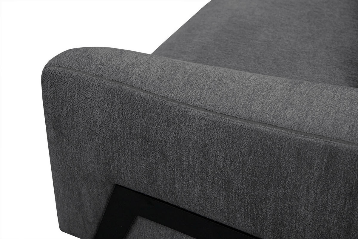 ECKSOFA WINTER 4-Sitzer, graphitfarben - Schwarz/Graphitfarben, Holzwerkstoff/Textil (158/269cm) - Courtois Laville