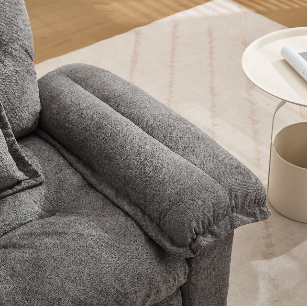 SESSEL 116/84/96 cm Grau aus Upholstered mit 360° Drehfunktion - Grau, Textil (84/96/116cm) - OKMYHOME