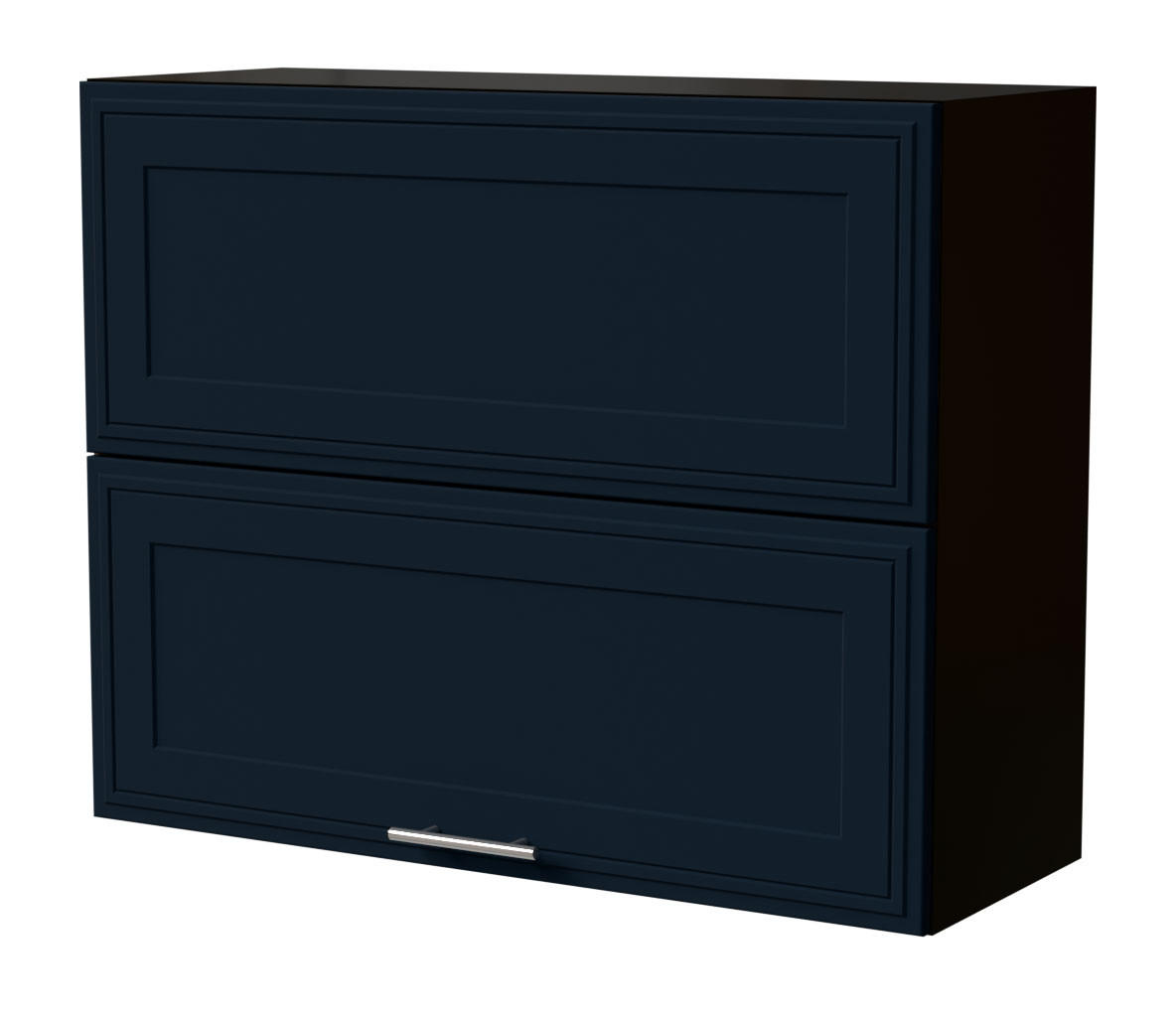 KLAPPHÄNGESCHRANK Salo W8B/90-AV Schwarz / Indigo Matt 90 / 32,5 / 72cm - Schwarz/Dunkelblau, Holz/Holzwerkstoff (90/72/32.5cm) - Feldmann-Wohnen