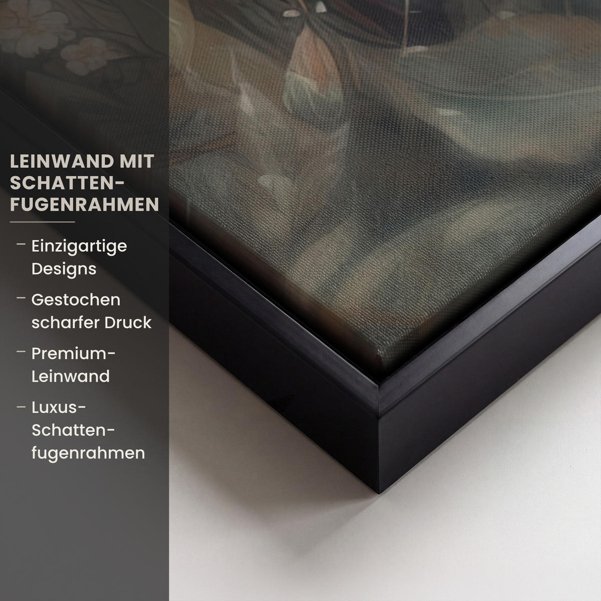 LEINWAND Bilder mit Rahmen - Löwe - Wildtiere - Pflanzen - Natur - Blumen - 40x60 - Beige, Textil (40/60cm) - MuchoWow