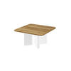 COUCHTISCH quadratisch Alteiche Weiß Hochglanz 80/80/50 cm - Alteiche/Weiß Hochglanz, Holzwerkstoff (80/80/50cm) - designimpex