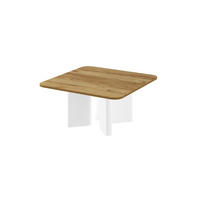 COUCHTISCH quadratisch Alteiche Weiß Hochglanz 80/80/50 cm - Alteiche/Weiß Hochglanz, Holzwerkstoff (80/80/50cm) - designimpex