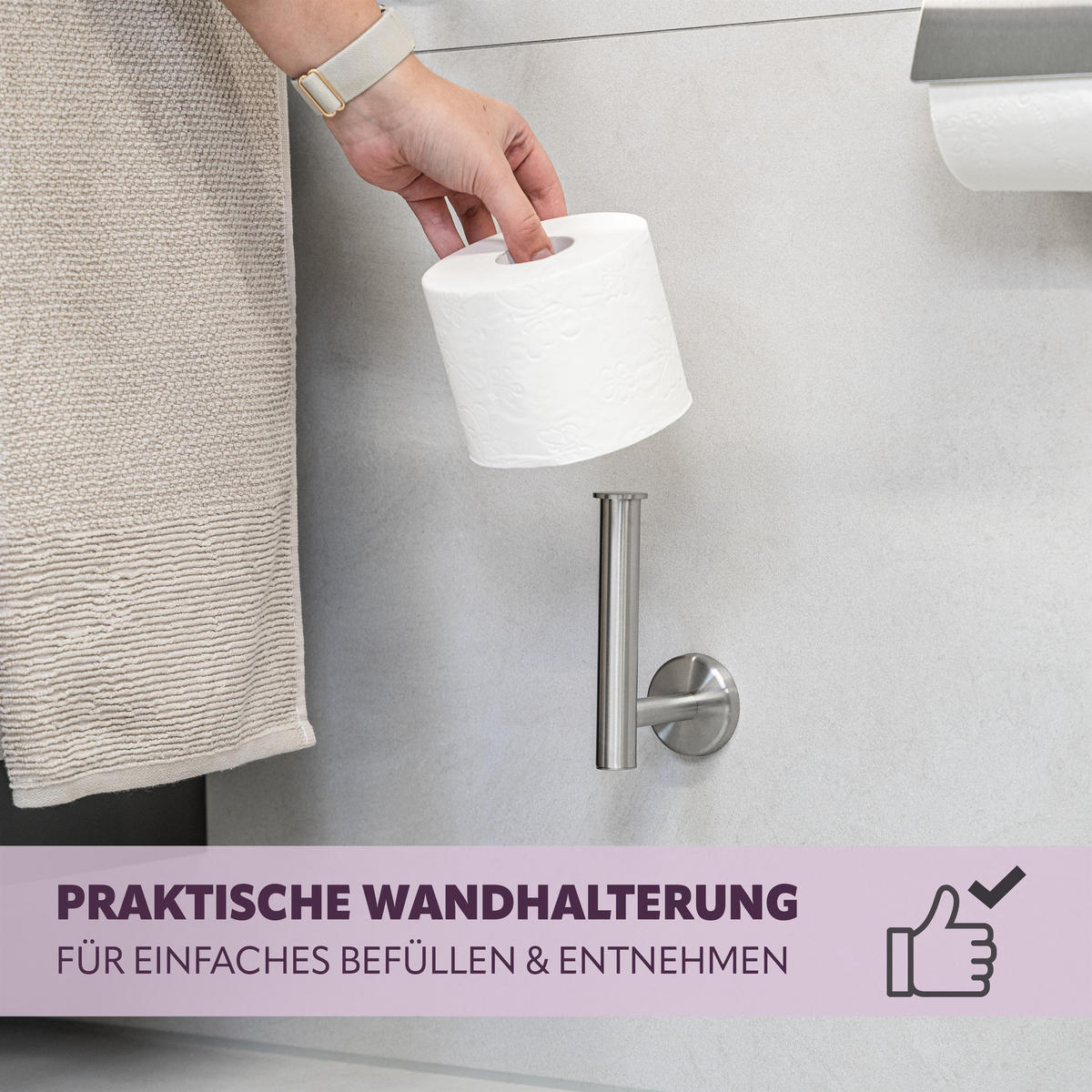 TOILETTENPAPIERHALTER PIAZZA, Edelstahl, matt - Edelstahlfarben, Metall (15/5.7/9cm) - bremermann