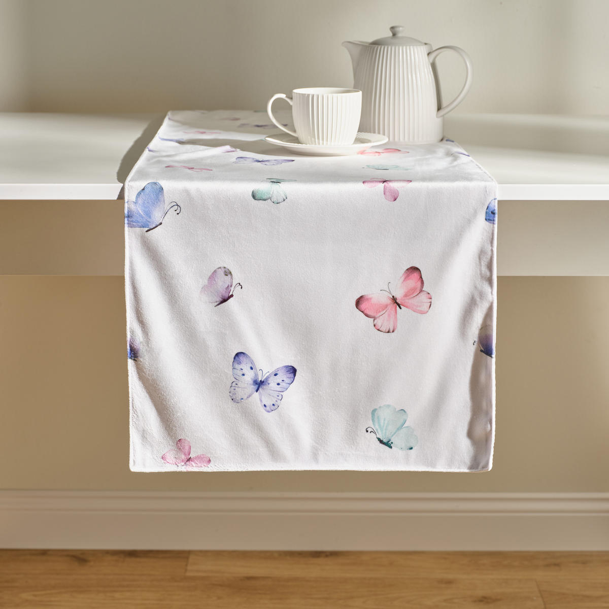 TISCHLÄUFER Adalis - Weiß, Textil (180/40/1cm) - home&you
