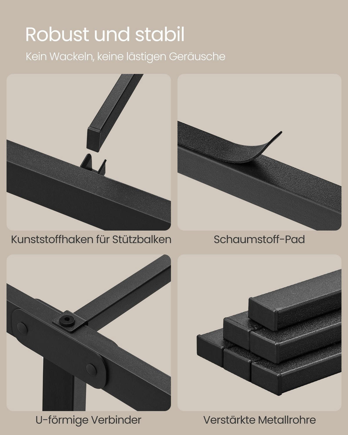 DOPPELBETTGESTELL TRIPOLI - Schwarz, Metall - Hansiro