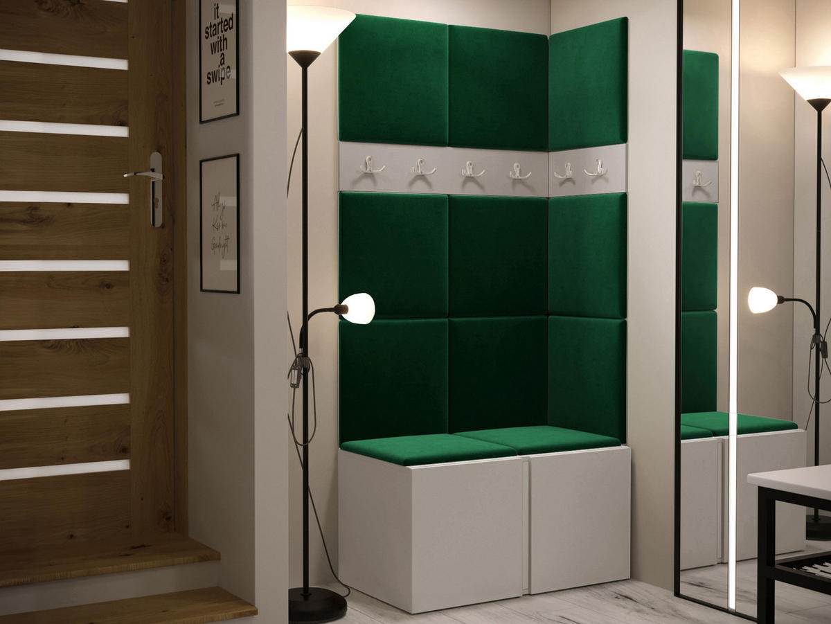 GARDEROBEN-SET Orion I - Kaschmir/Grün, Holzwerkstoff/Kunststoff (84/186/46cm) - MIRJAN24