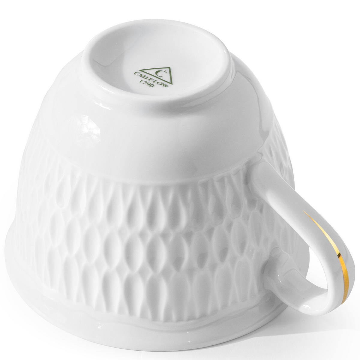 KAFFEESERVICE 6 Personen CMIELOW SOFIA GOLDRAND 21-tlg aus Porzellan - Weiß, Keramik (21/22/21cm) - KONSIMO®
