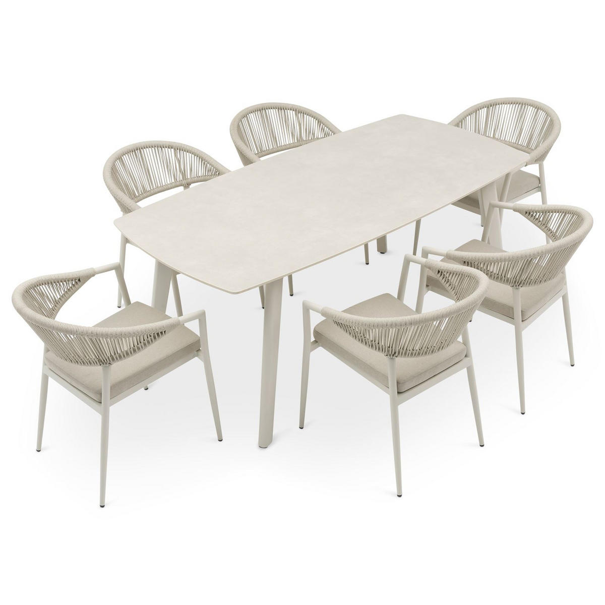 GARTENMÖBELSET SELI - Creme, Metall - IDIMEX