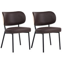 ESSZIMMERSTUHL 2er-Set Kunstleder Dunkelbraun Wonder - Dunkelbraun, Kunststoff (55/82/65cm) - Beliani