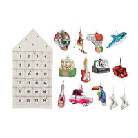 ADVENTSKALENDER - mit 12 Weihnachtskugeln - Haus - Weiß - Weiß, Keramik (48/2/1cm) - Sareva