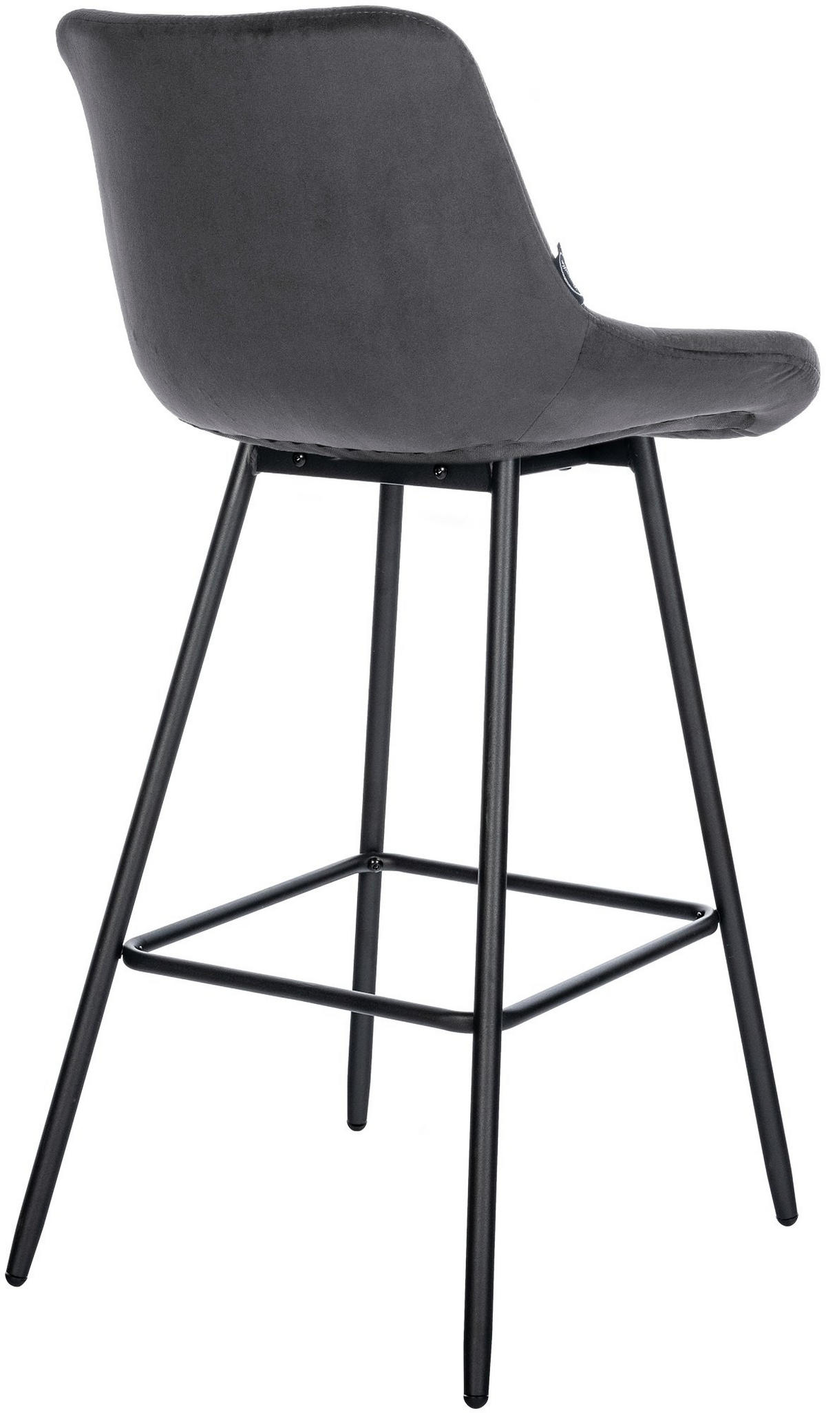 BARHOCKER Samt dunkelgrau - Dunkelgrau/Schwarz, Textil/Metall (49/104/56cm) - CLP