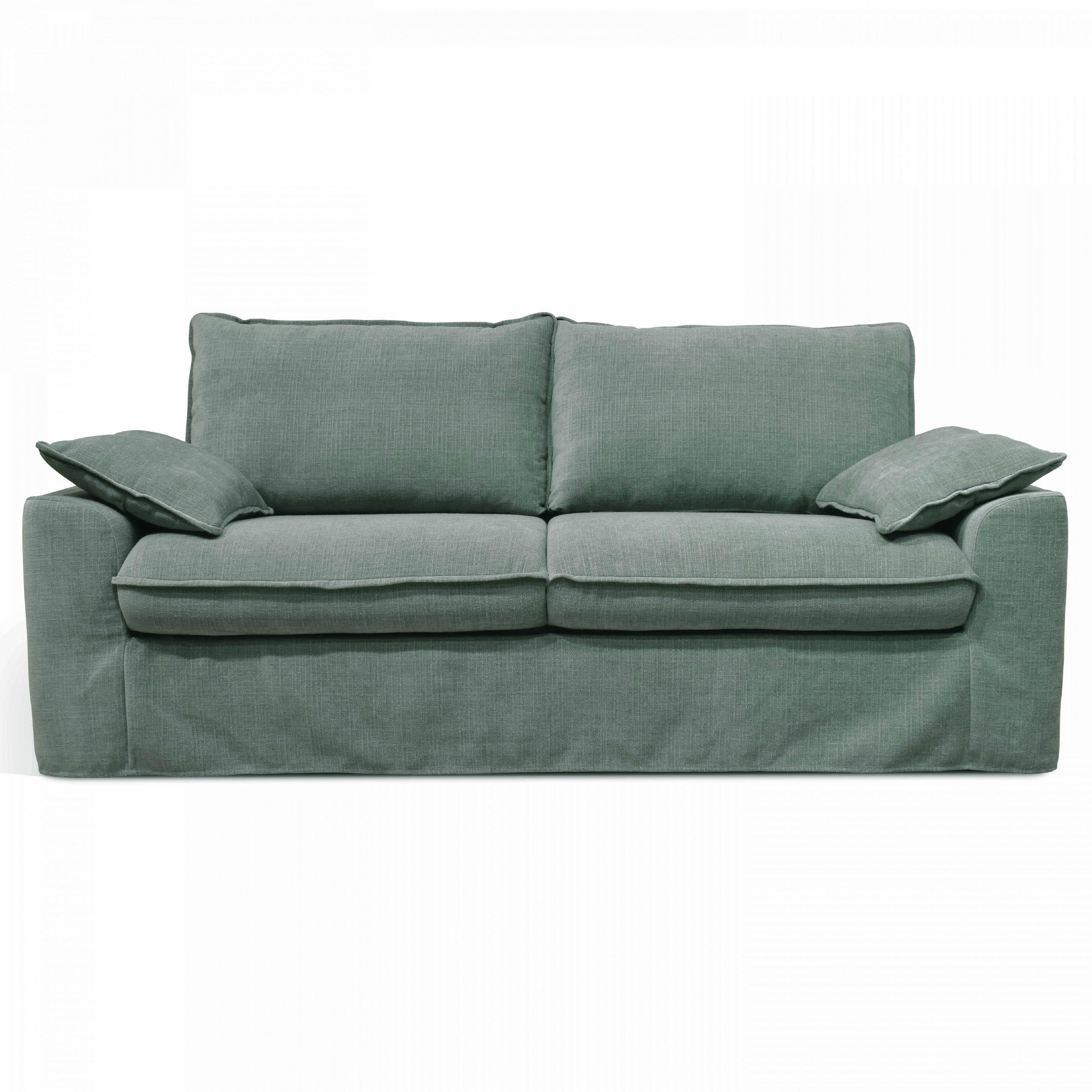 3-SITZER-SOFA, Stoff, Grün/Grau - Grün, Textil (97/88/205cm) - Oviala