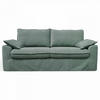 3-SITZER-SOFA, Stoff, Grün/Grau - Grün, Textil (97/88/205cm) - Oviala