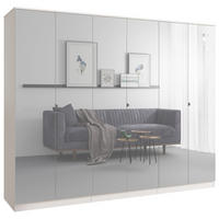 DREHTÜRENSCHRANK mit Spiegel Monza 6D 240 Kaschmir - Kaschmir/Grau, Holzwerkstoff/Metall (240/200/60cm) - mzm24