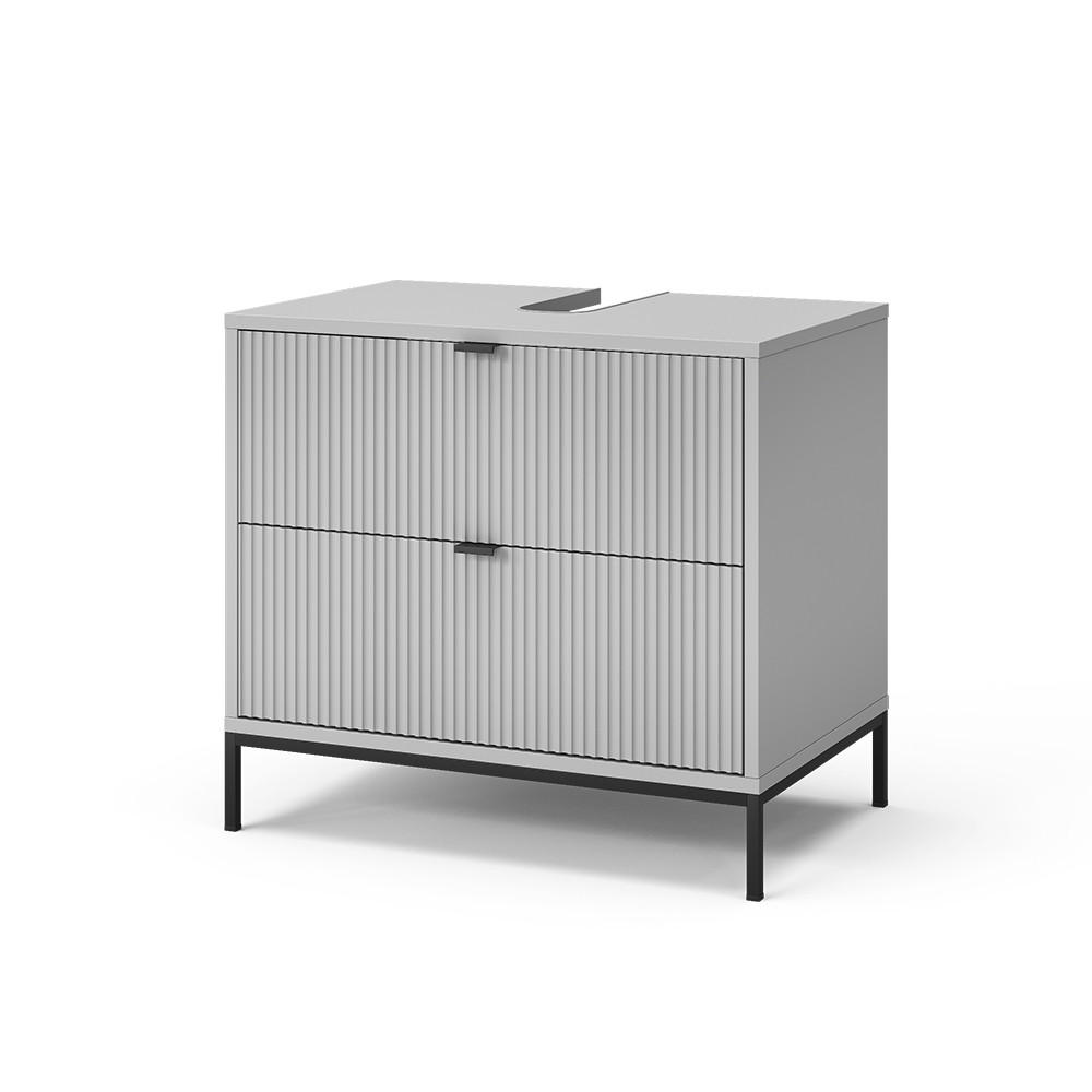 WASCHBECKENUNTERSCHRANK Eliza Grau 70 x 63 cm mit 2 ausziehbaren Schubladen - Grau, Holzwerkstoff (70/63/45.1cm) - Vicco