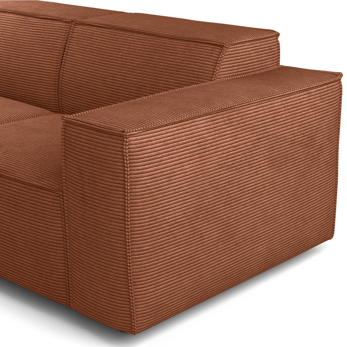 ECKSOFA mit Ottomane - Schwarz/Braun, Kunststoff/Textil (260/234cm) - home24