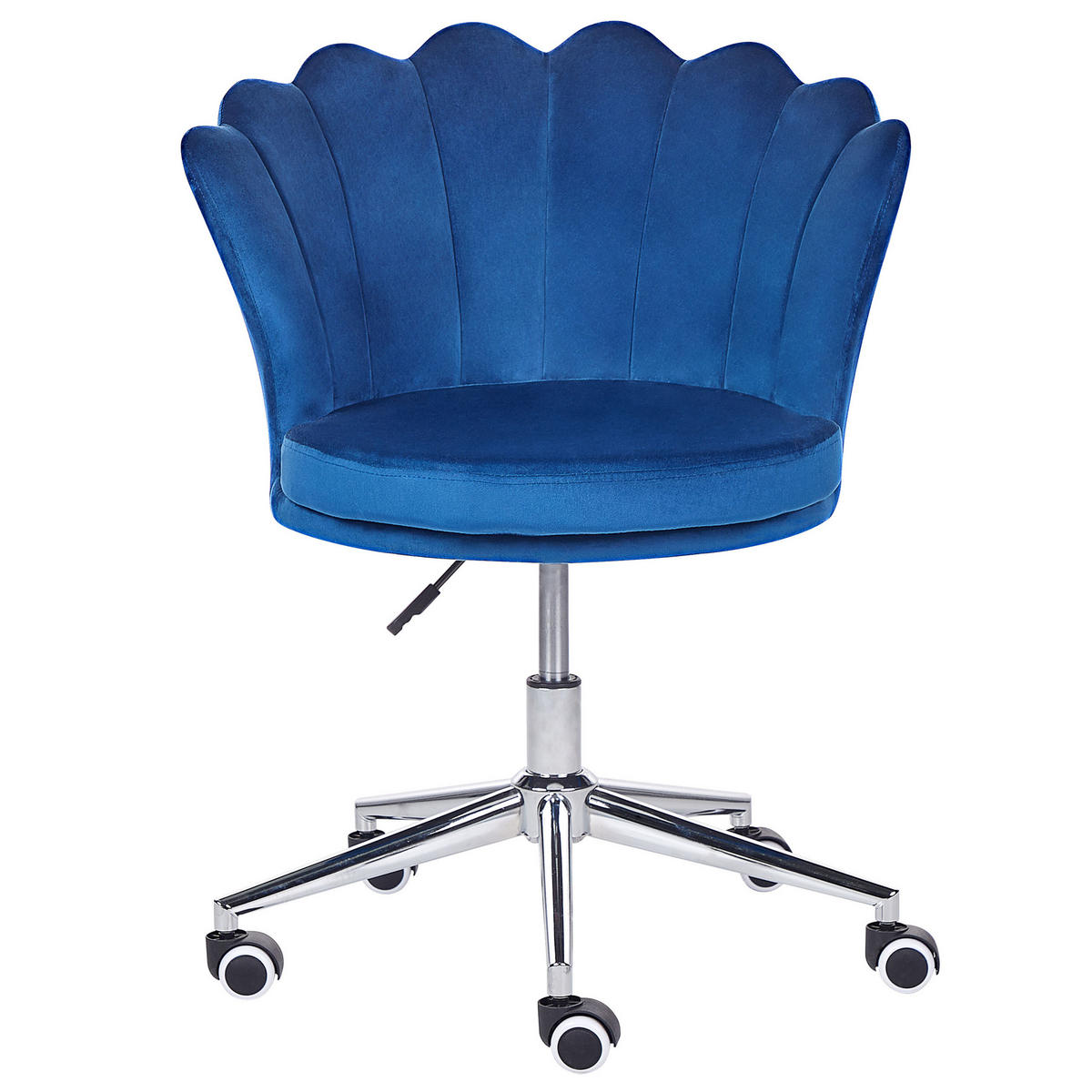 BÜROSTUHL Samtstoff Blau Monticello - Blau, Textil/Metall (67/78/65cm) - Beliani