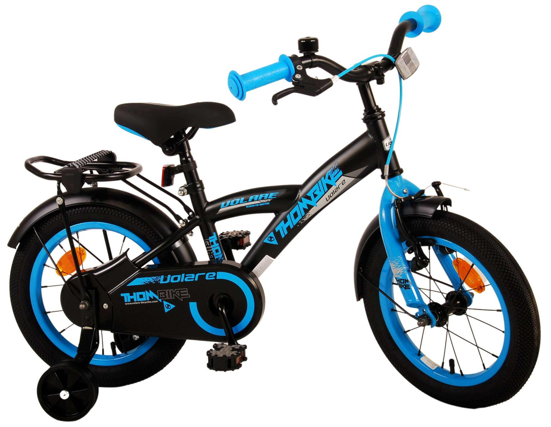 KINDERFAHRRAD Thornbike - Jungen - 14 Zoll - Rücktritt + Handbremse - Schwarz/Blau - Blau/Schwarz, Metall (46cm) - TPFSports