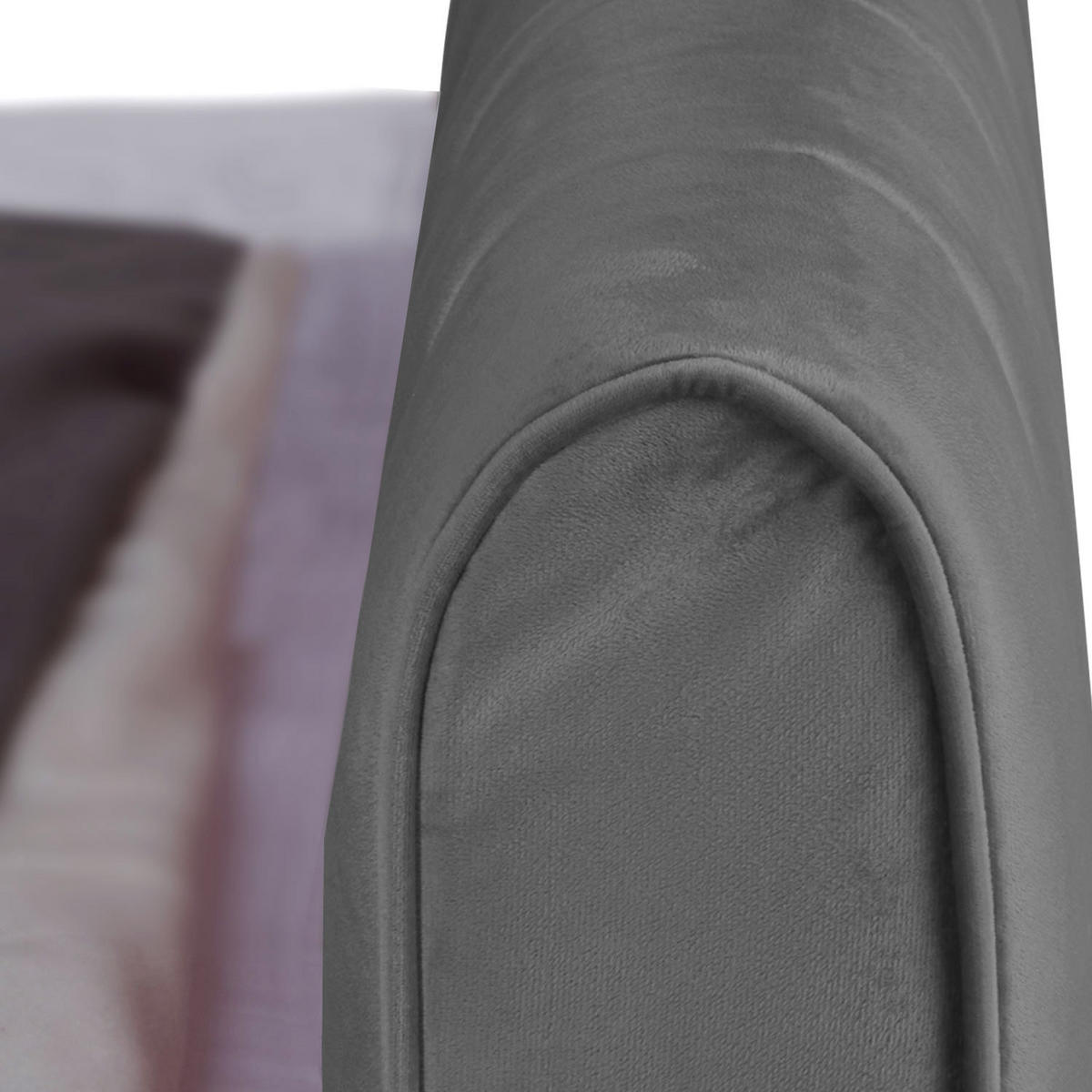 POLSTERBETT in Samt mit Lattenrost 140/200 cm in Grau - Grau, Textil (140/200cm) - Homestyle4u