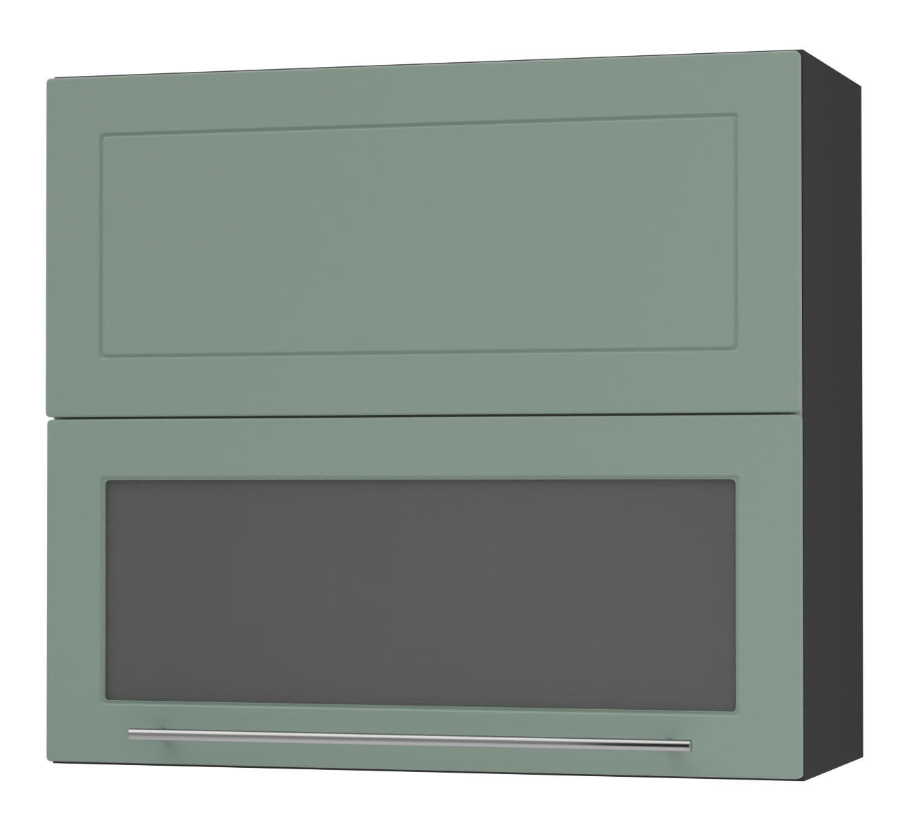 KÜCHENHÄNGESCHRANK Kvantum W8BS/80 Mint Matt / Schwarz Matt 80 / 32,5 / 72cm - Schwarz/Mintgrün, Holz/Holzwerkstoff (80/72/32.5cm) - Feldmann-Wohnen
