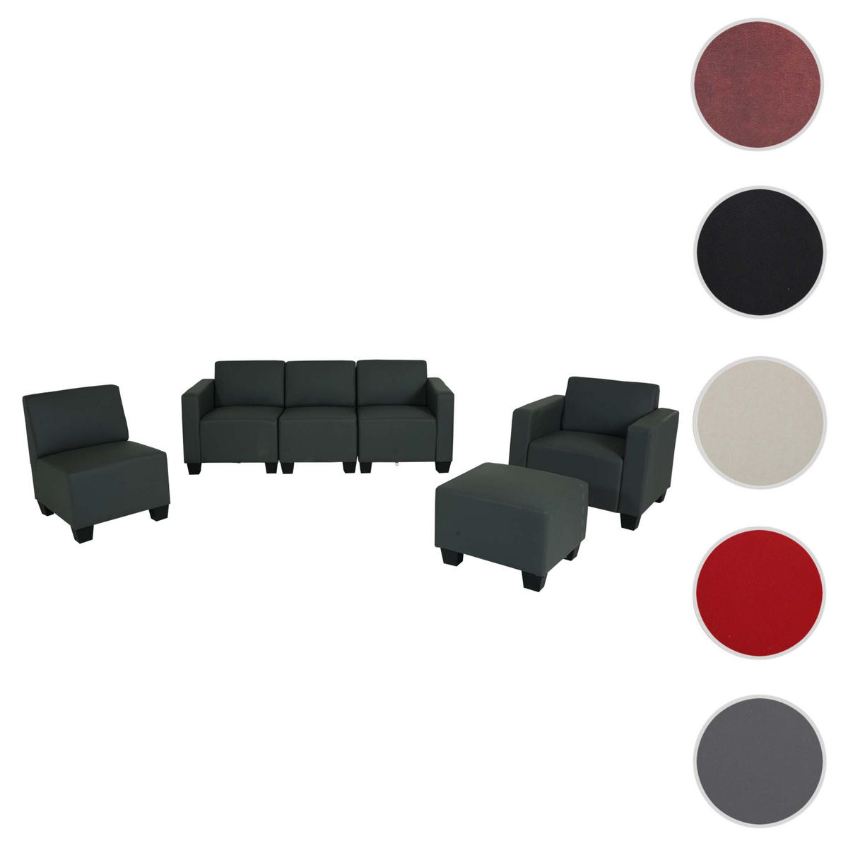 COUCH-GARNITUR Grau - Grau, Textil (193/76/72cm) - MCW