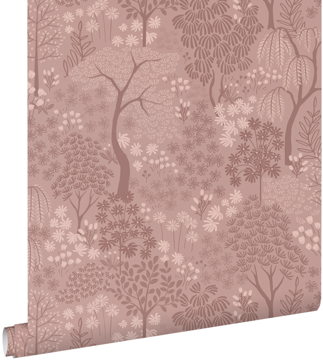 TAPETE Bäumen und Blumen 50 x 900 cm - Pink, Papier (50/900cm) - ESTAhome