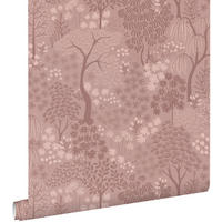 TAPETE Bäumen und Blumen 50 x 900 cm - Pink, Papier (50/900cm) - ESTAhome