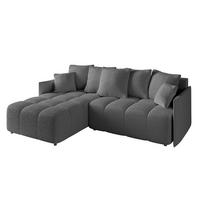 ECKSOFA Ottomane links LONLI-L 251x189x68 Platinfarben Bouclé - Platinfarben, Holzwerkstoff/Kunststoff (251/189cm) - ALTDECOR
