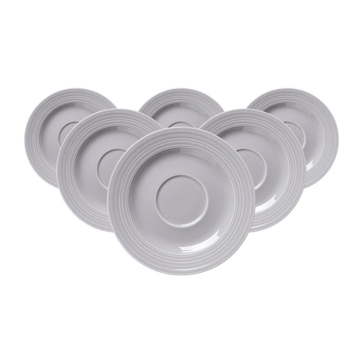 KAFFEEUNTERTASSEN Levi Grau ø 15,5 cm 6er Set - Grau, Keramik (15.5cm) - Ritzenhoff Breker