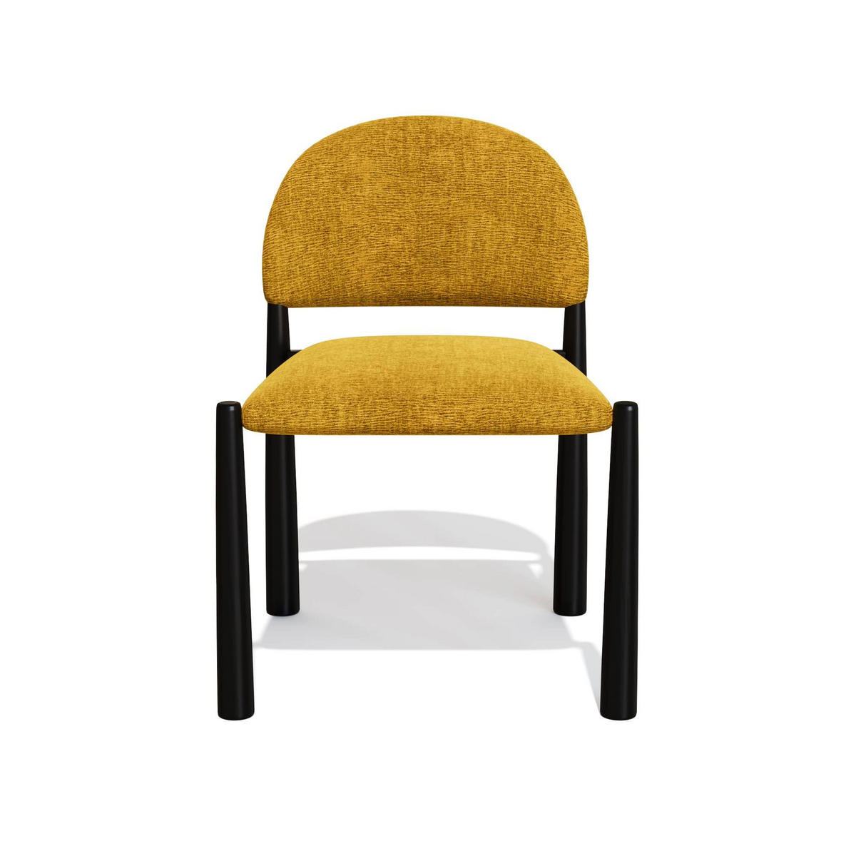 STUHL 2er-Set Texturierter Samt Senf 53cm - Dunkelgelb, Textil (53/10.4/56.9cm) - Sia Home