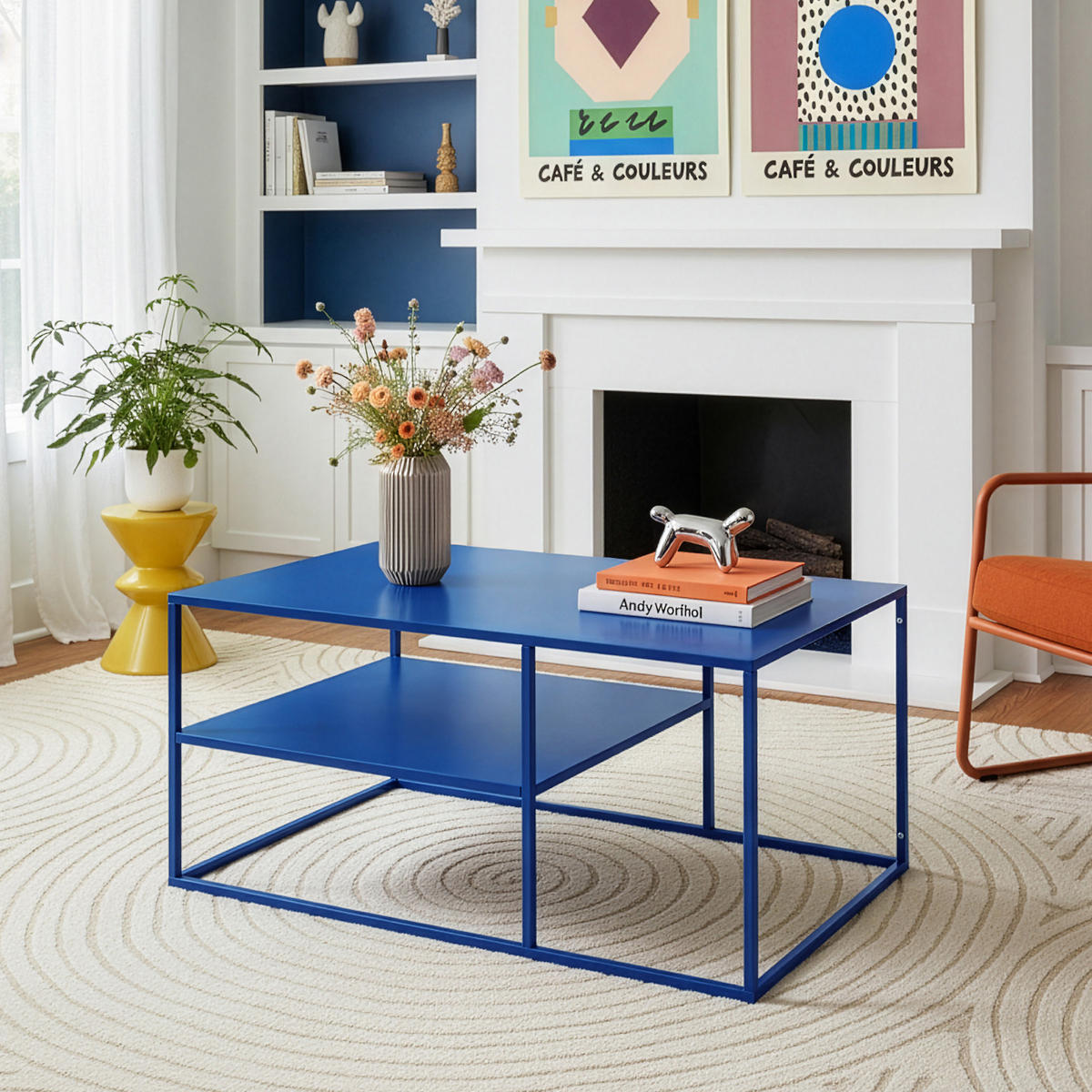 COUCHTISCH Solund 45/90/60 cm - Dunkelblau, Metall (60/90/45cm) - [en.casa]