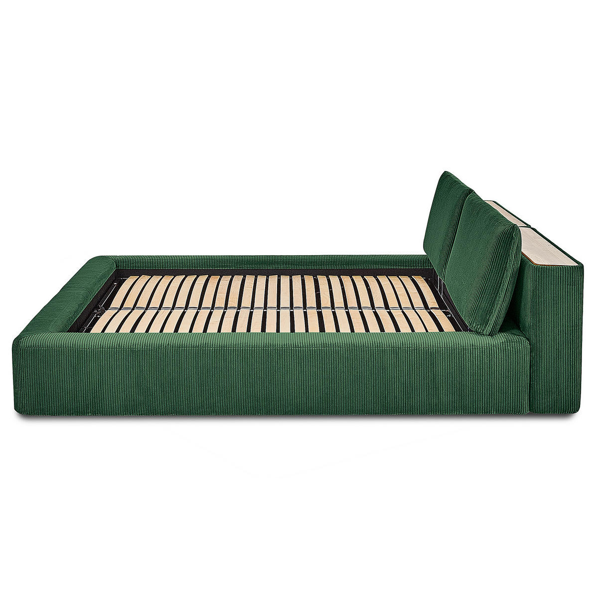 POLSTERBETT - Grün, Textil (180/200cm) - home24