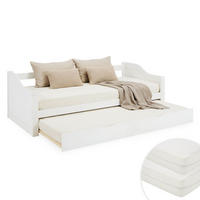 AUSZIEHBETT mit Matratze 90/200 cm Weiß - Weiß, Holz (90/200cm) - Homestyle4u