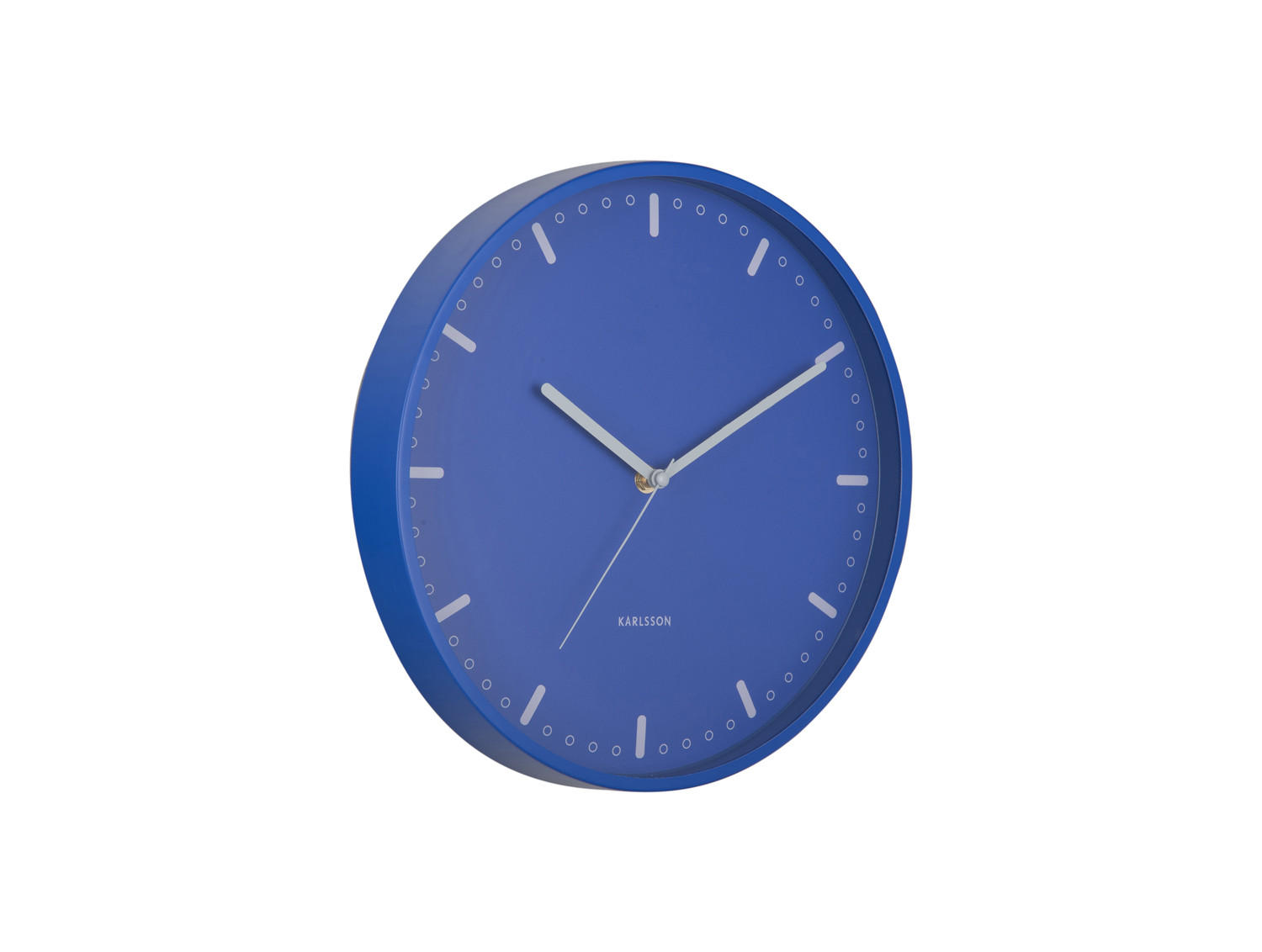 WANDUHR Cool Retro Blau 4/30/30 cm - Blau, Metall (30/30/4cm) - Karlsson