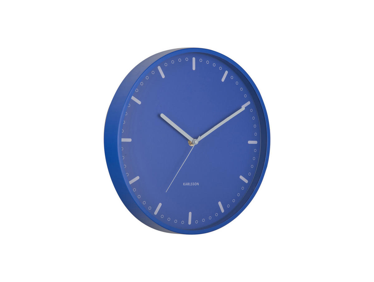 WANDUHR Cool Retro Blau 4/30/30 cm - Blau, Metall (30/30/4cm) - Karlsson