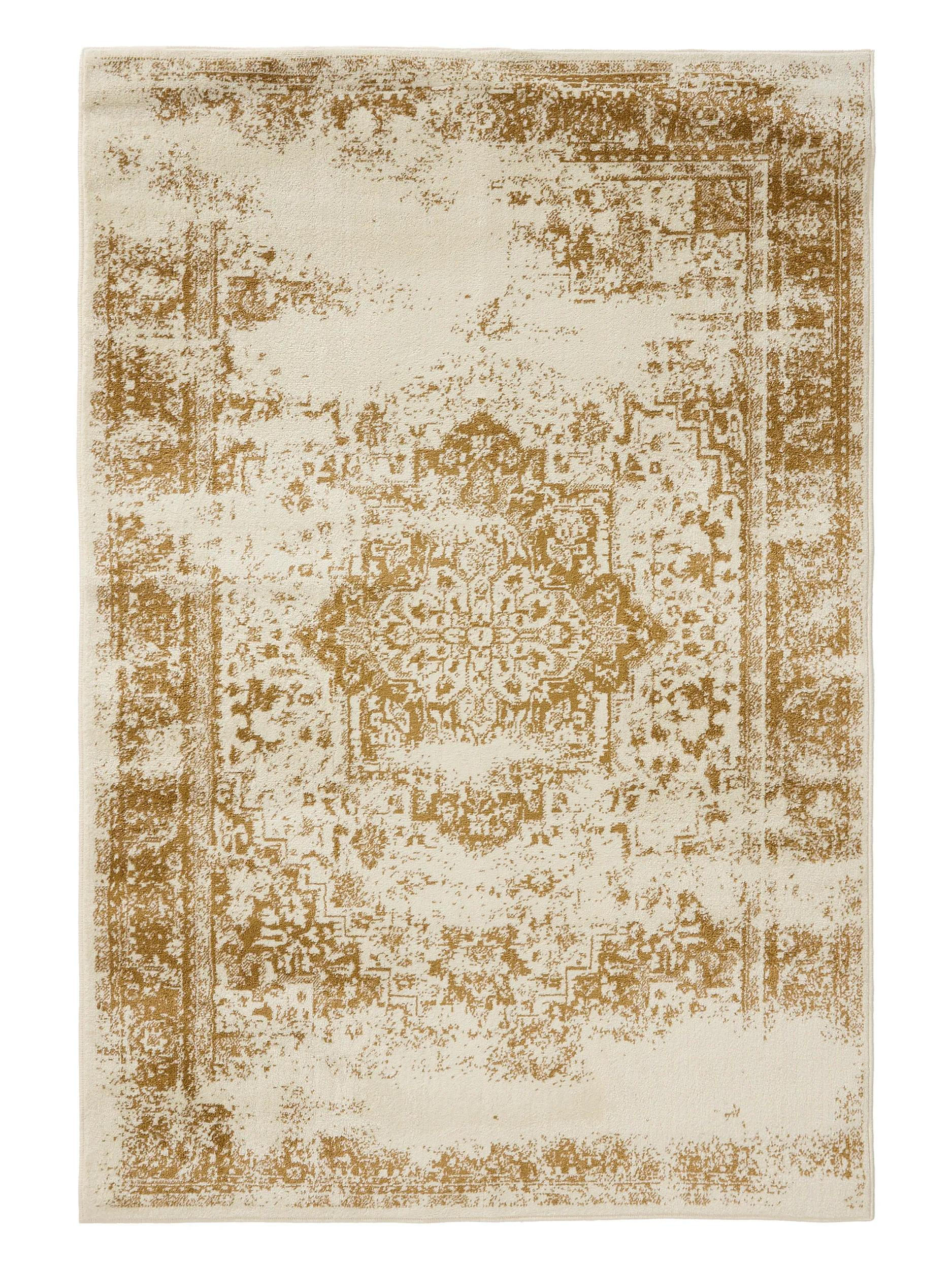 VINTAGE-TEPPICH Suki 200/300 cm - Gelb/Creme, Kunststoff (200/300cm) - benuta