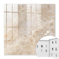 SCHLÜSSELBOX Weiß 30x30 cm – Türöffnung nach rechts - Beiger Marmor - Beige, Metall (30/30/5cm) - TULUP