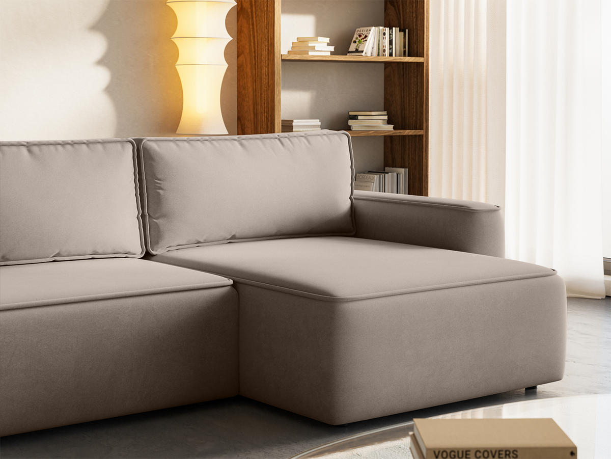 ECKSOFA Sarro mit Schlaffunktion, Taupe - Taupe, Textil (260/165cm) - Fedve