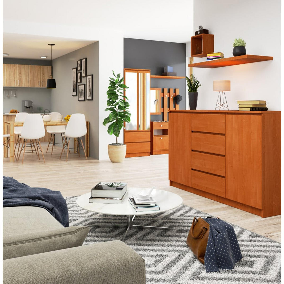 KOMMODE Erlefarben 99/160/40 - Erlefarben, Holzwerkstoff (160/99/40cm) - RAUMHIRSCH FURNITURE