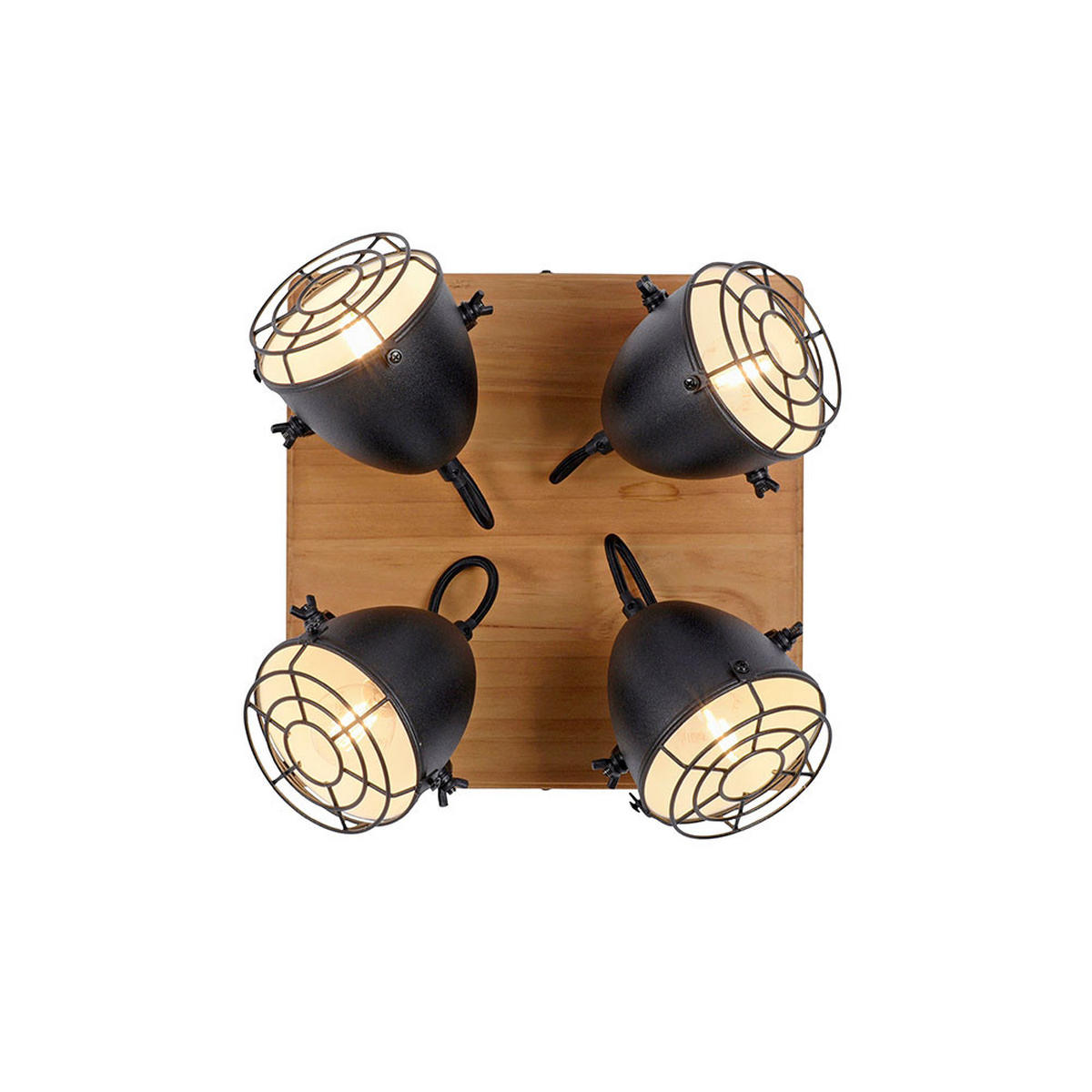 LED DECKENLEUCHTE Metall Schwarz Holz - Schwarz, Holz (31/31/20cm)