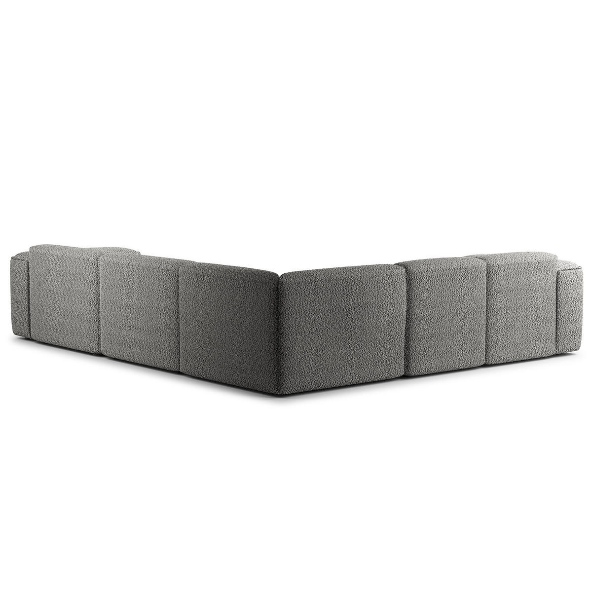 ECKSOFA mit Rundecke - Schwarz/Grau, Kunststoff/Textil (325/260cm) - home24