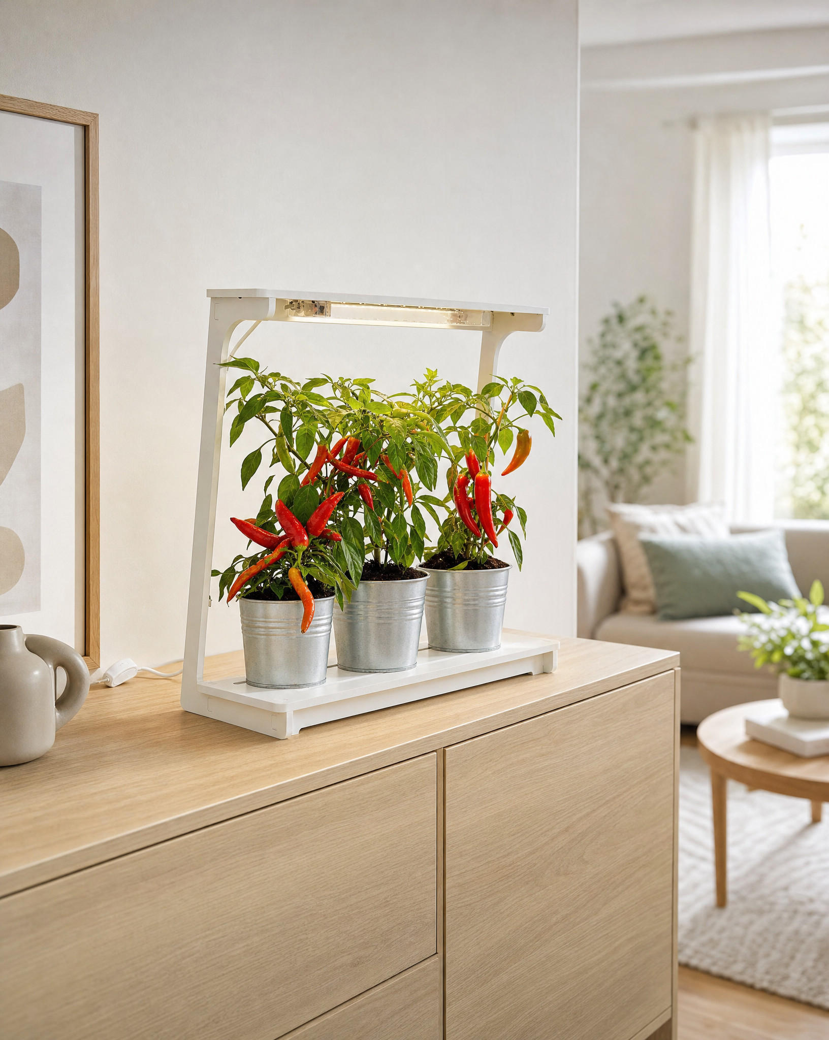 LED-PFLANZENLEUCHTE Northpoint 14W Vollspektrum 4000K mit 16h Timer Stecksystem - Weiß, Kunststoff (46.9/48/19.9cm) - Northpoint