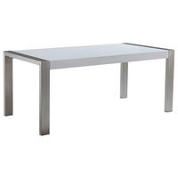 ESSTISCH 180/90/75 cm Weiß, Silberfarben Rechteckig Arctic - Weiß, Holzwerkstoff (180/90/75cm) - Beliani