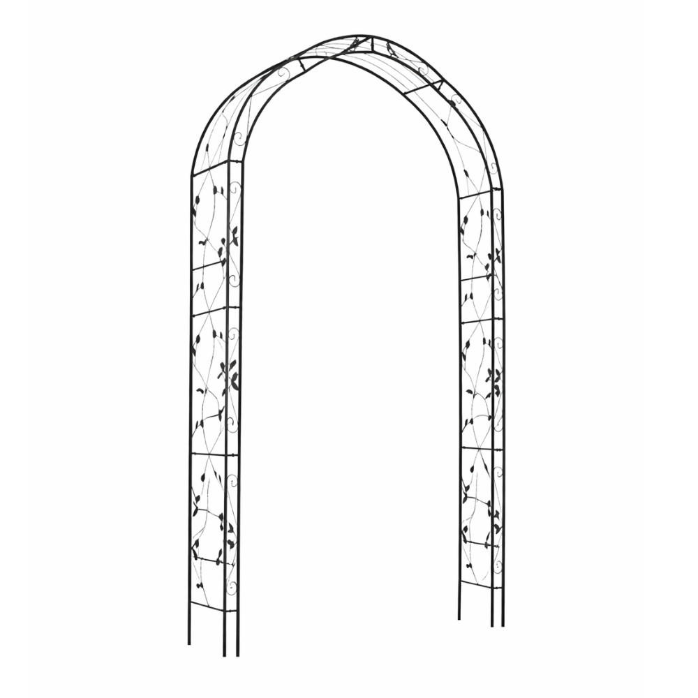 ROSENBOGEN Lina Schwarz Stahl Gartenbogen Rankhilfe Rosenhilfe - Schwarz, Metall (145/260/38cm) - DELUKE