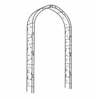 ROSENBOGEN Lina Schwarz Stahl Gartenbogen Rankhilfe Rosenhilfe - Schwarz, Metall (145/260/38cm) - DELUKE